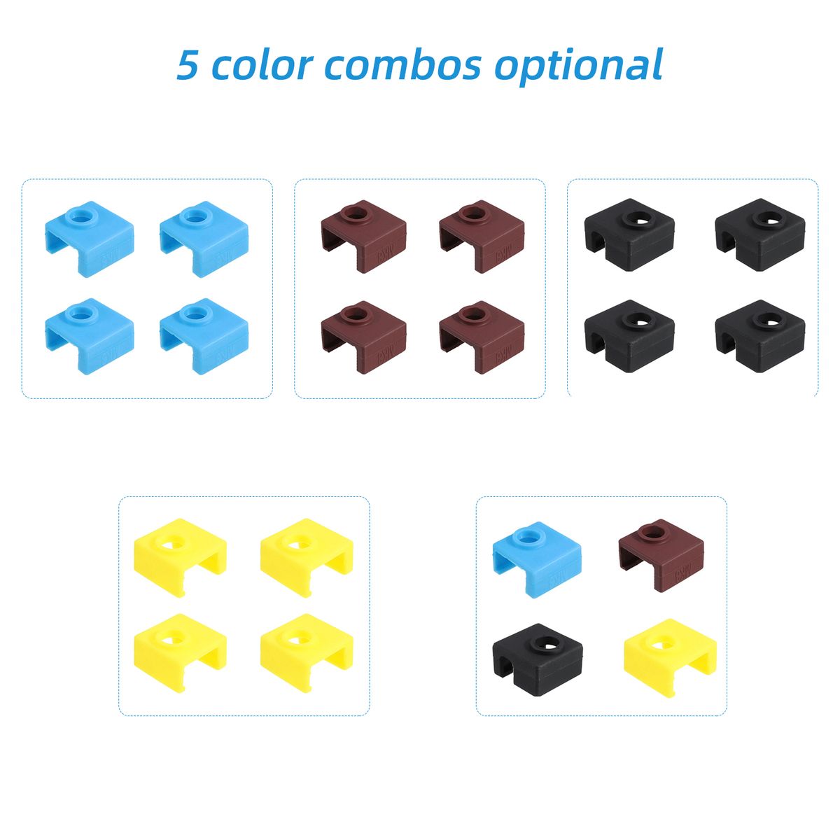 3D Printer Heat Block Silicone Cover Case MK8 Hotend