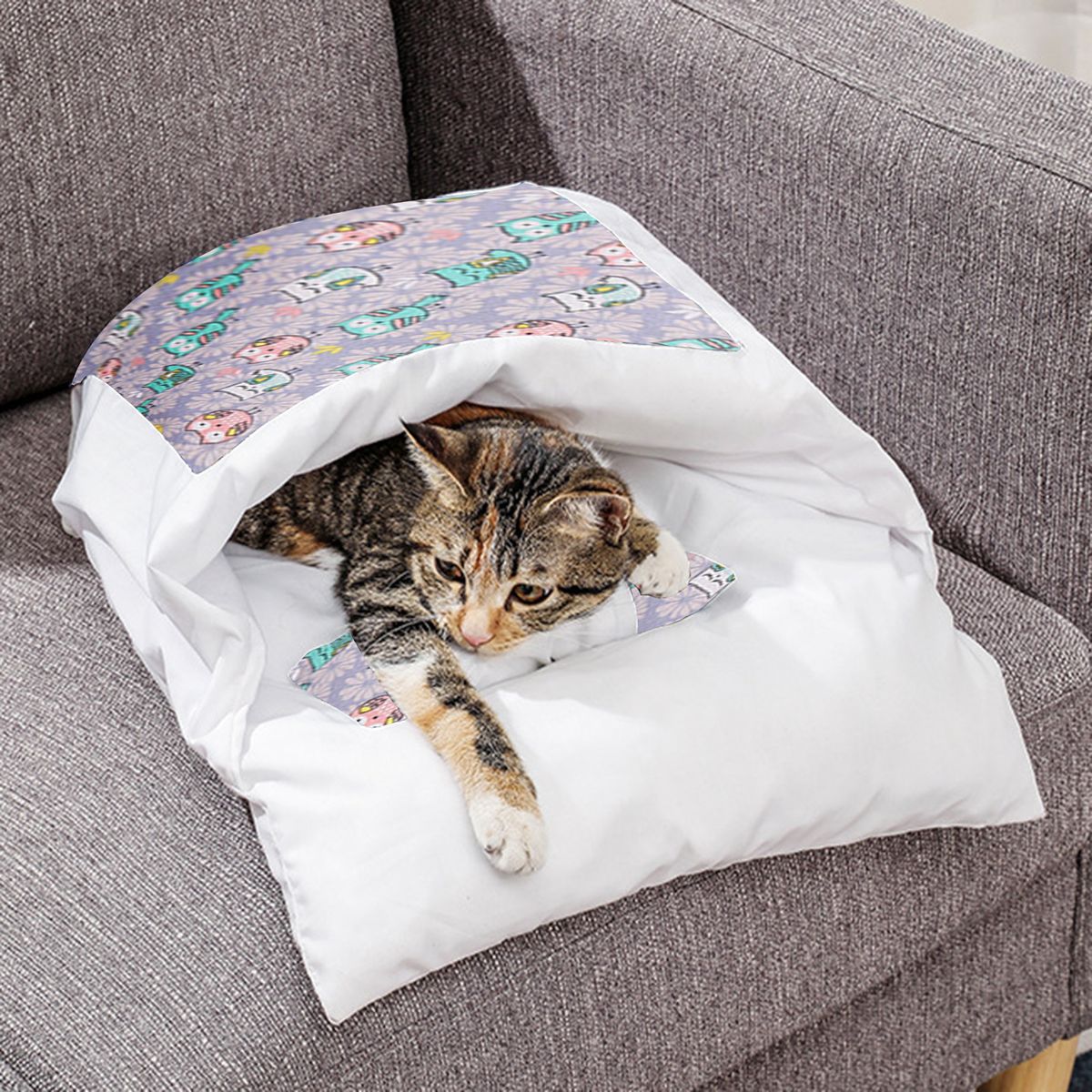 Pet Cat Dog Sleeping Bed Winter Washable Removable Anti-Slip