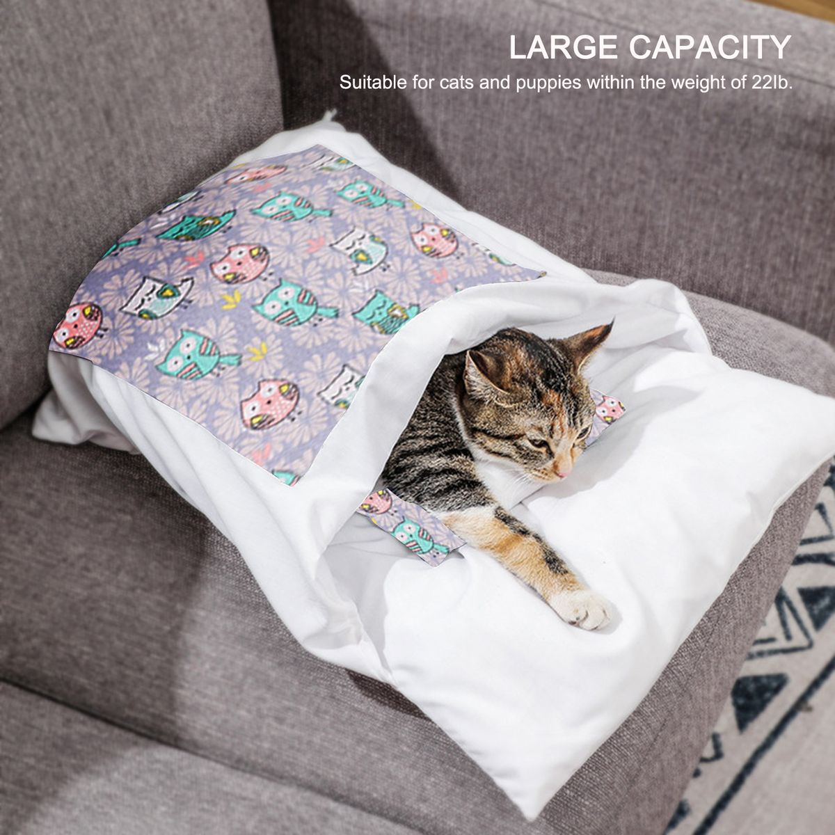 Pet Cat Dog Sleeping Bed Winter Washable Removable Anti-Slip