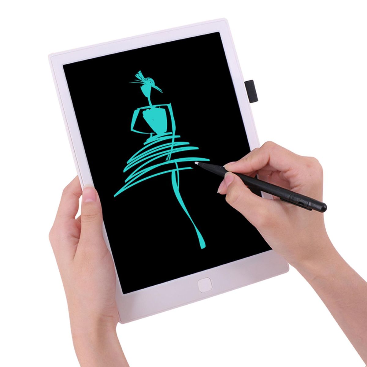 10 Inch LCD Writing Tablet Monochrome Screen Handwriting Memo Pad with Stylus   Drawing Writing Taking Notes Leaving Messages Eye-friendly for Toddlers Boys Girls   & Adults White