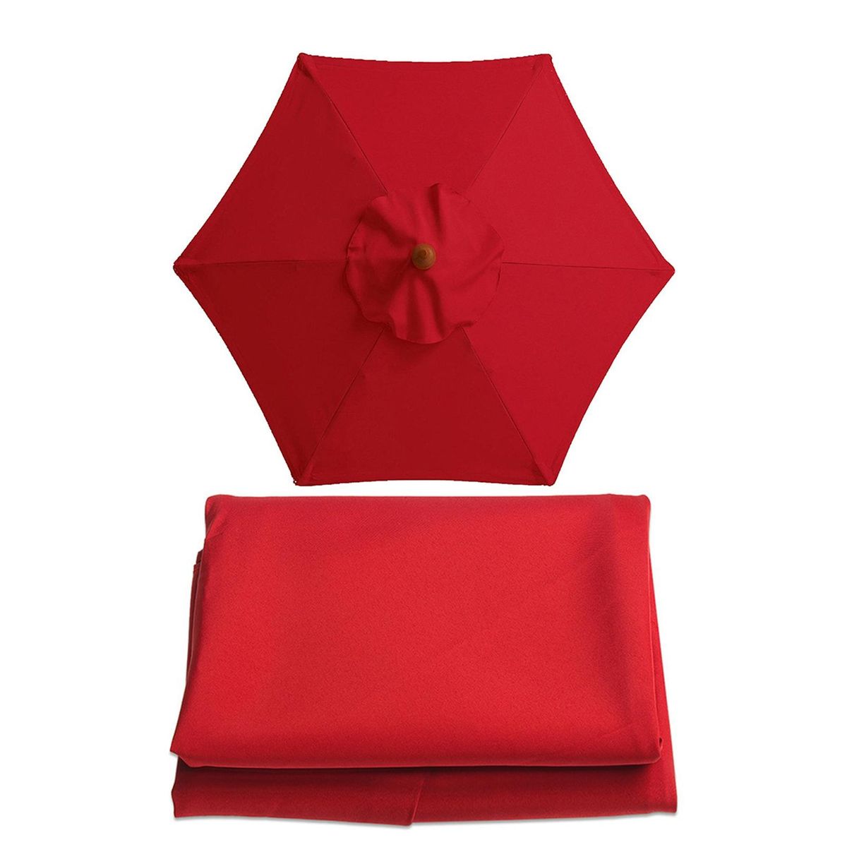 2m Outdoor Patio Umbrella Canopy Sun Protection Market Table Hanging Red