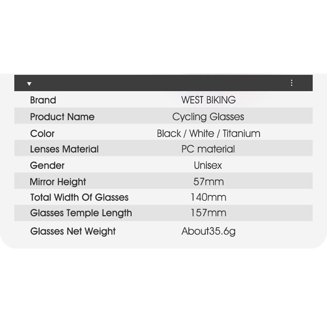 WEST BIKING Cycling Glasses Men Mountain Bike Bicycle Sport