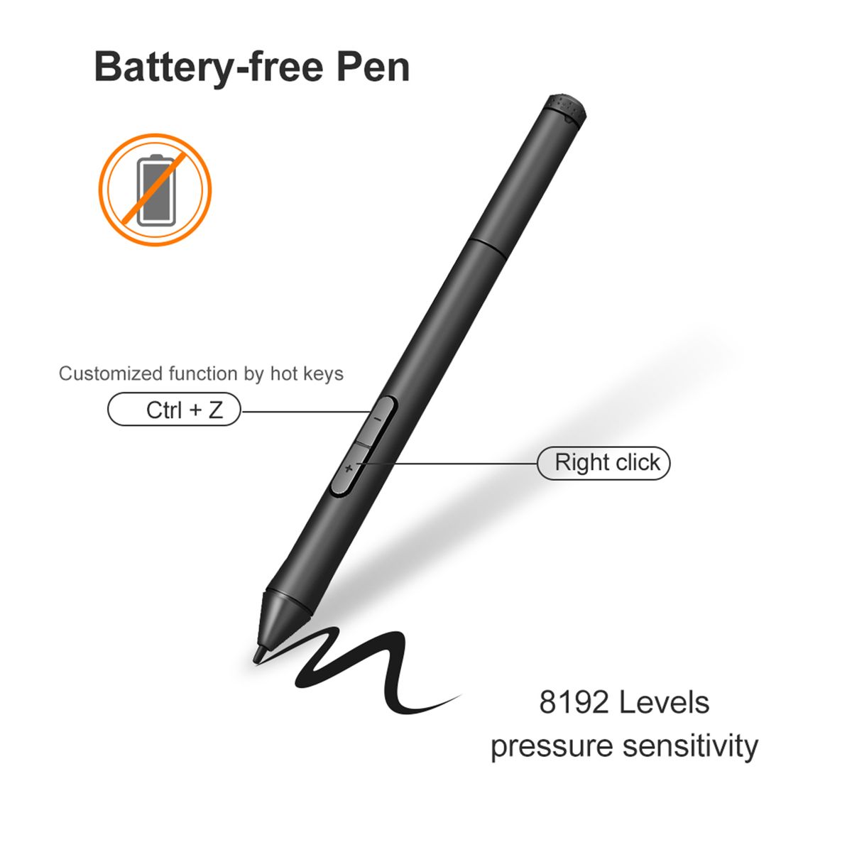 Battery-free Stylus Pen 8192 Pressure Levels