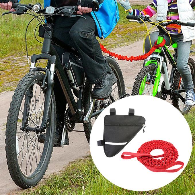 2.5m Bike Bungee Tow Rope Strong Bicycle Pull Strap For Pulling Red