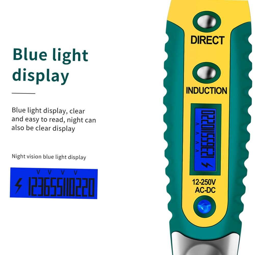 ANENG Testing Pen VD700 AC/DC 12-250V LCD Digital Display Voltage Test Pen Voltage Tester Electric Screwdriver Pen Multifunctional Voltage Detector Pen with LED Auxiliary Lighting
