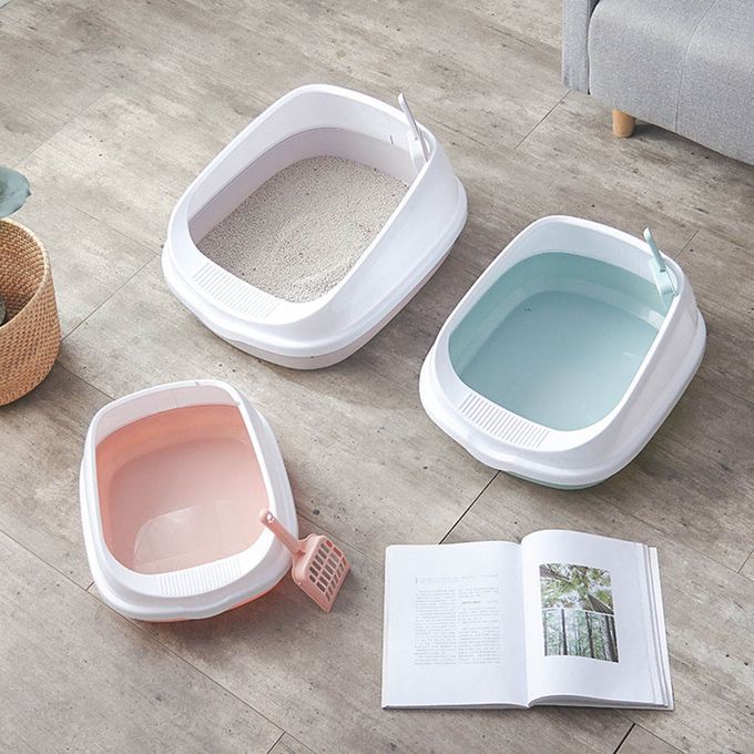 Mini Cat Pet Litter Box Open Top Sand Pan Training Bedpans With Shovel
