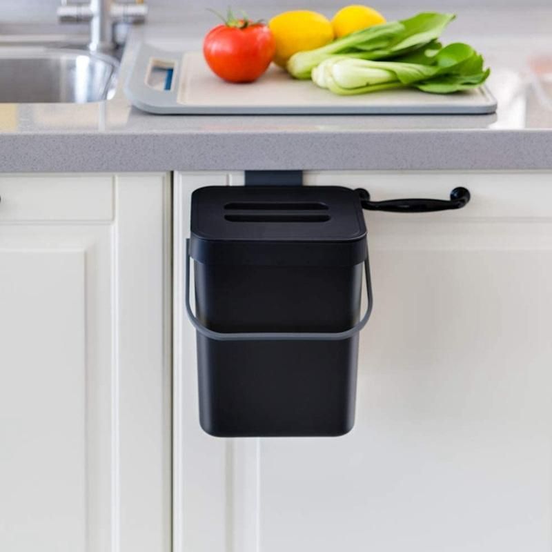Kitchen Compost Bin for Countertop or Under Sink Composting Ndoor Home Trash Can with Removable Airtight Lid Blue