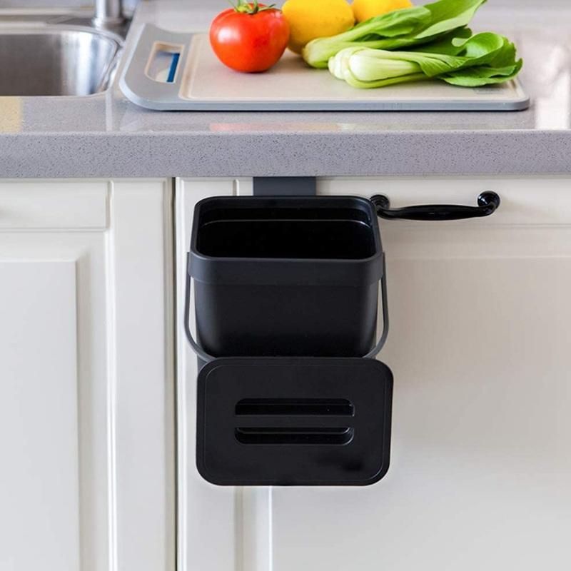 Kitchen Compost Bin for Countertop or Under Sink Composting Ndoor Home Trash Can with Removable Airtight Lid Blue