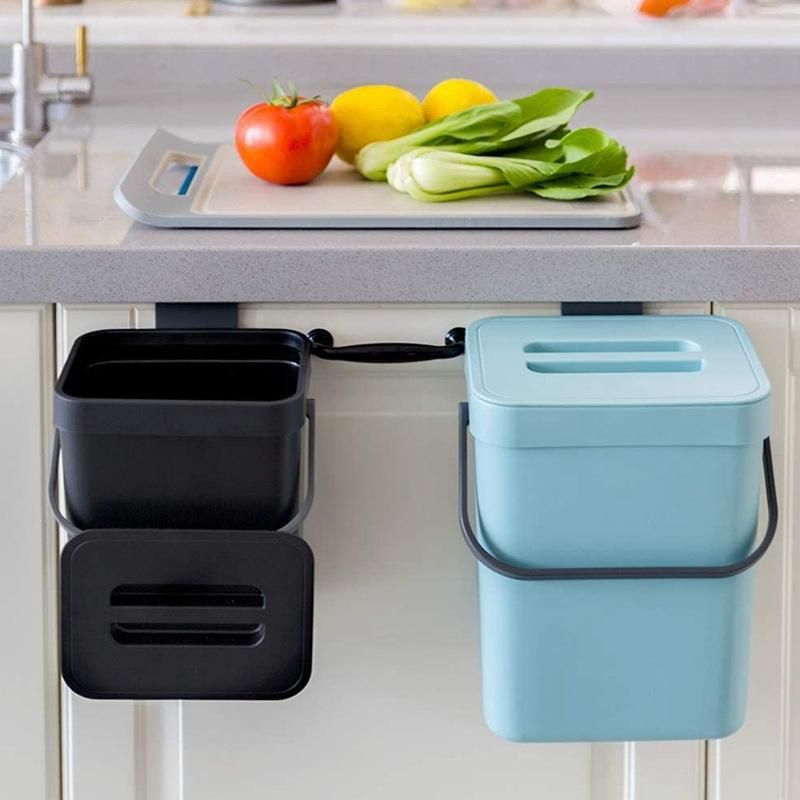 Kitchen Compost Bin for Countertop or Under Sink Composting Ndoor Home Trash Can with Removable Airtight Lid Blue