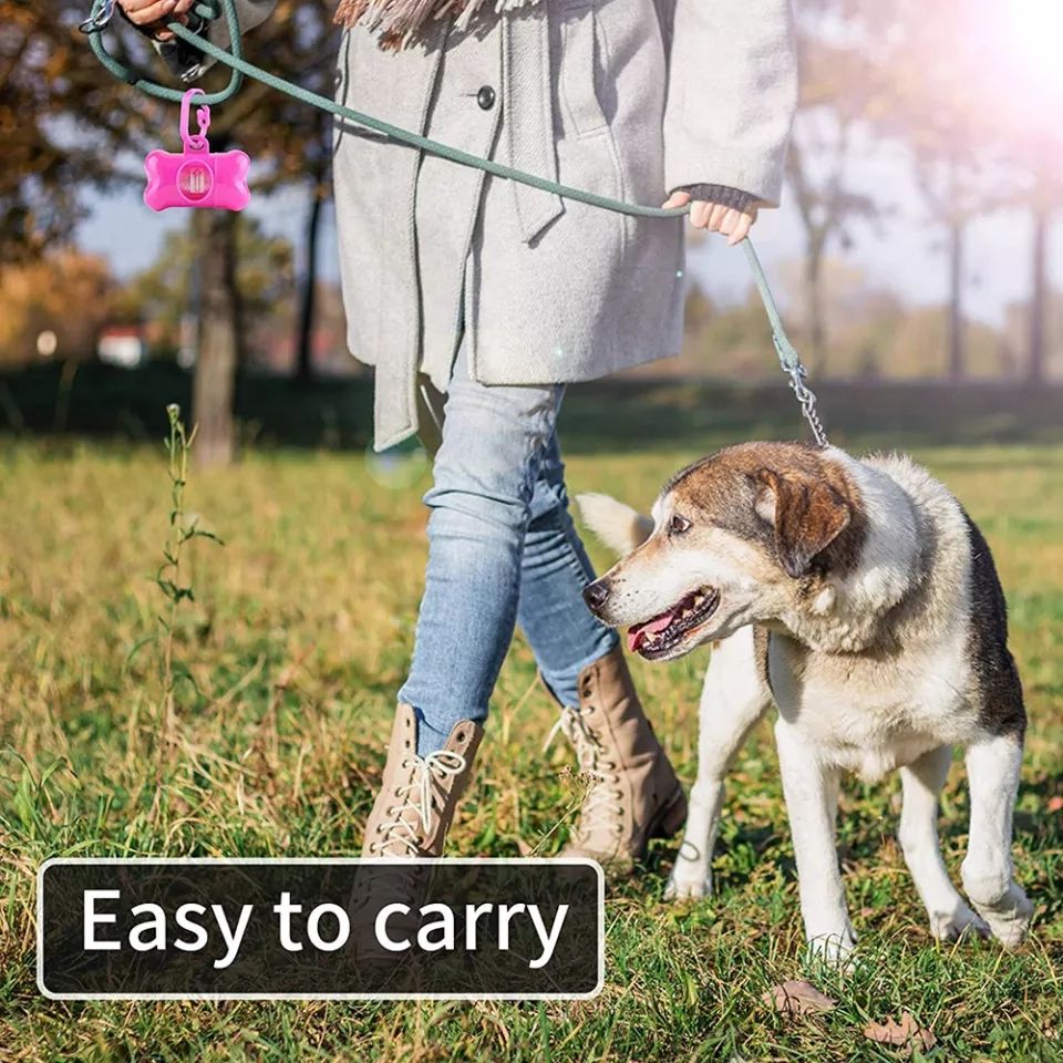 5 Pieces Pet Poop Waste Bag And Dispenser