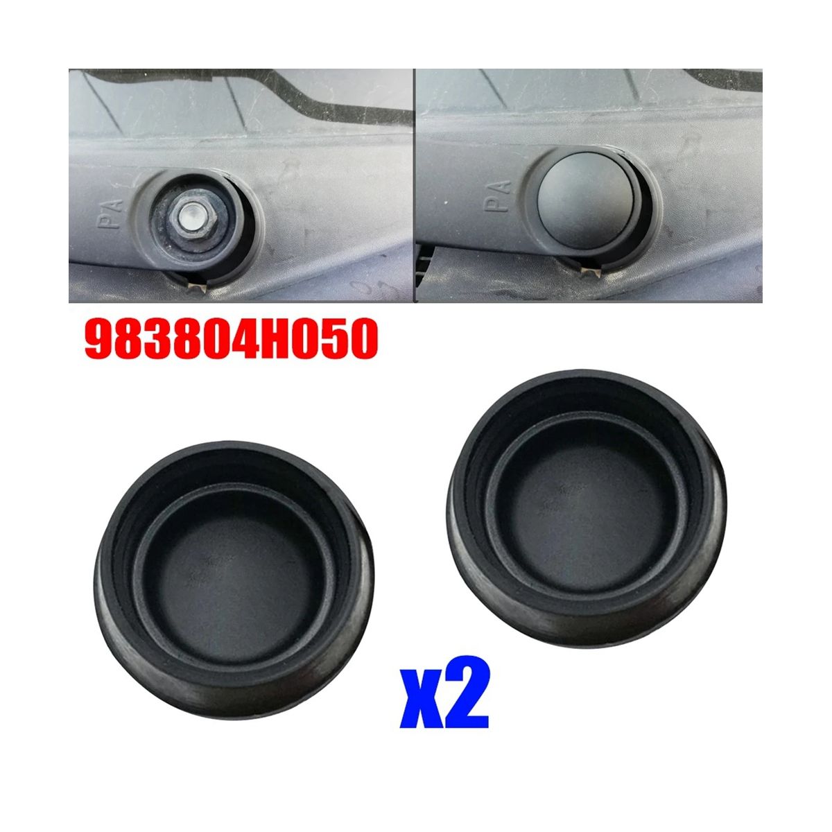2X Front Windshield Wiper Arm Nut Cover Cap Bolt Blade A