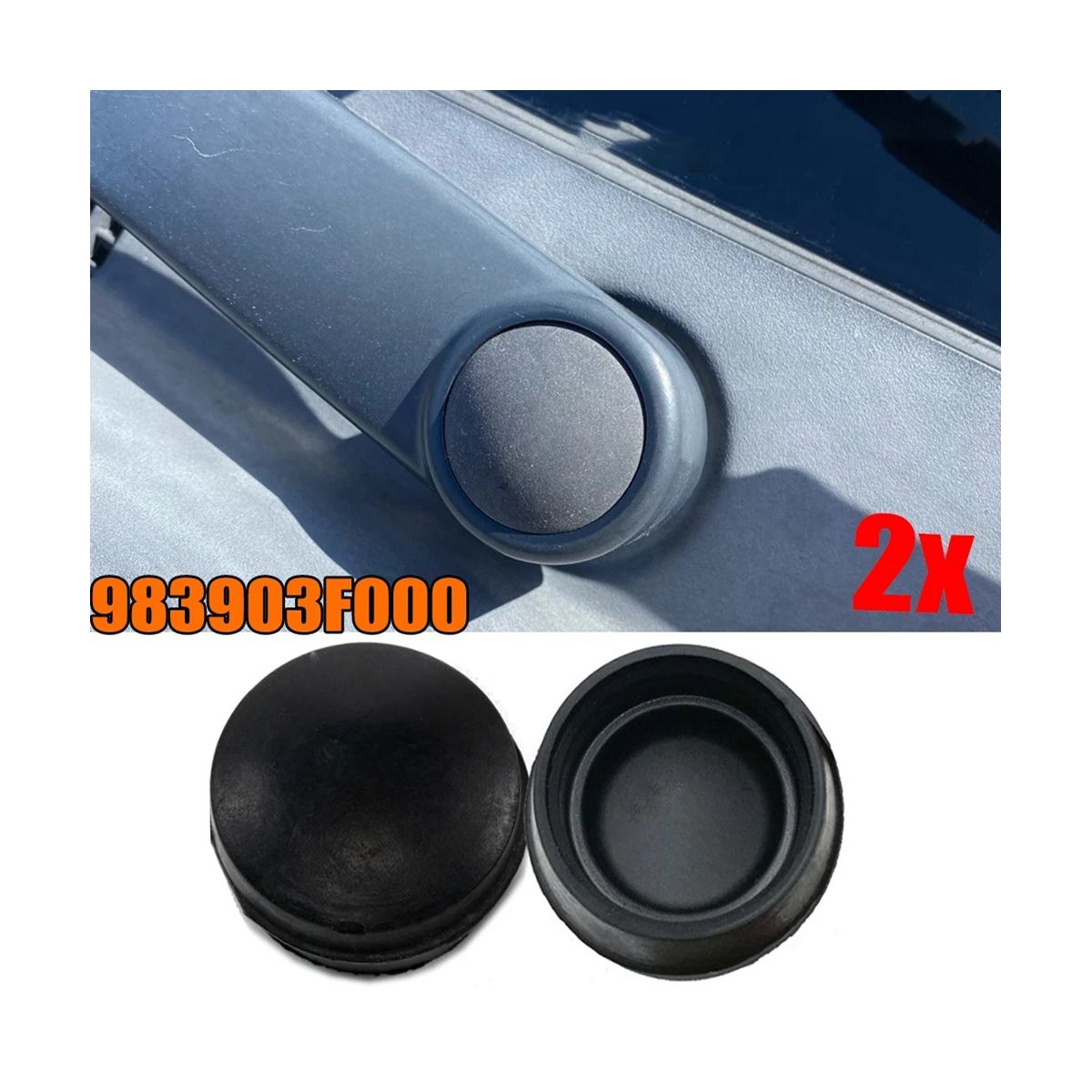 2X Front Windshield Wiper Arm Nut Cover Cap Bolt Blade A