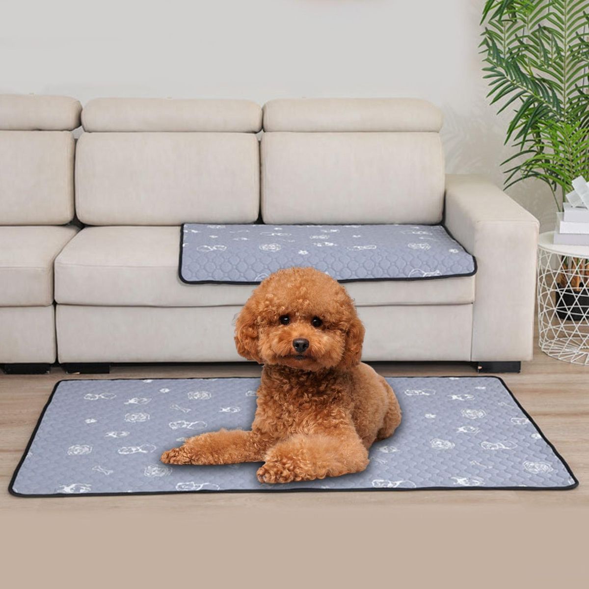 Dog Urine Bed Mat Waterproof Pee Training Pet Pee Pad Rug Grey