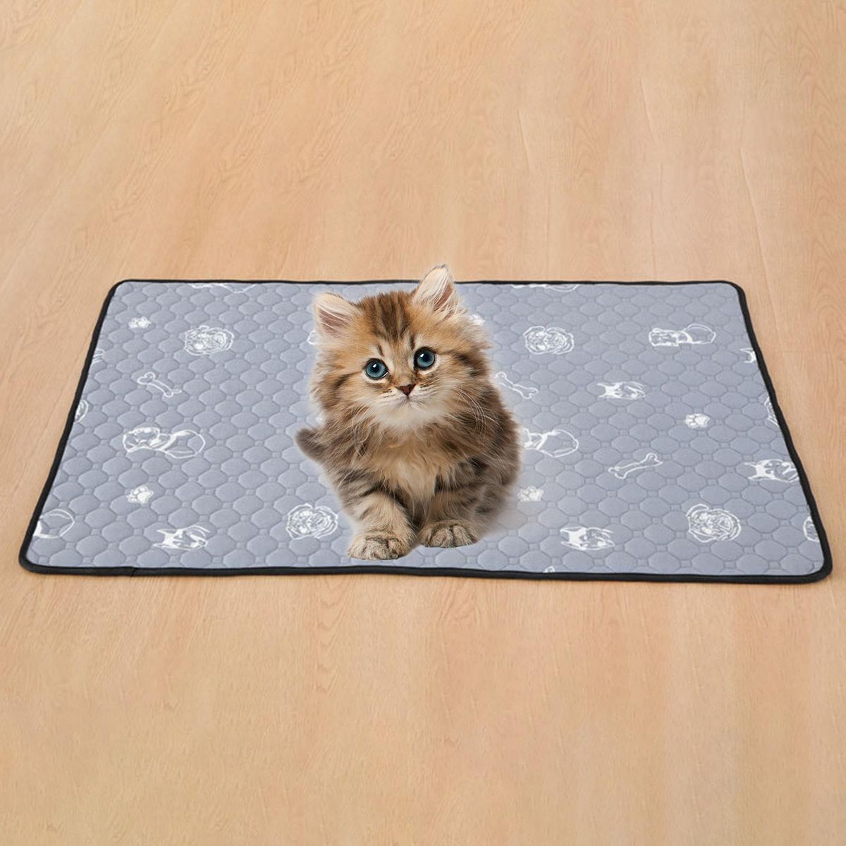Dog Urine Bed Mat Waterproof Pee Training Pet Pee Pad Rug Grey