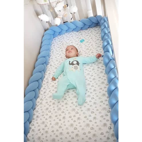 A-Cube Baby Store - Baby Braided Bumper - Blue