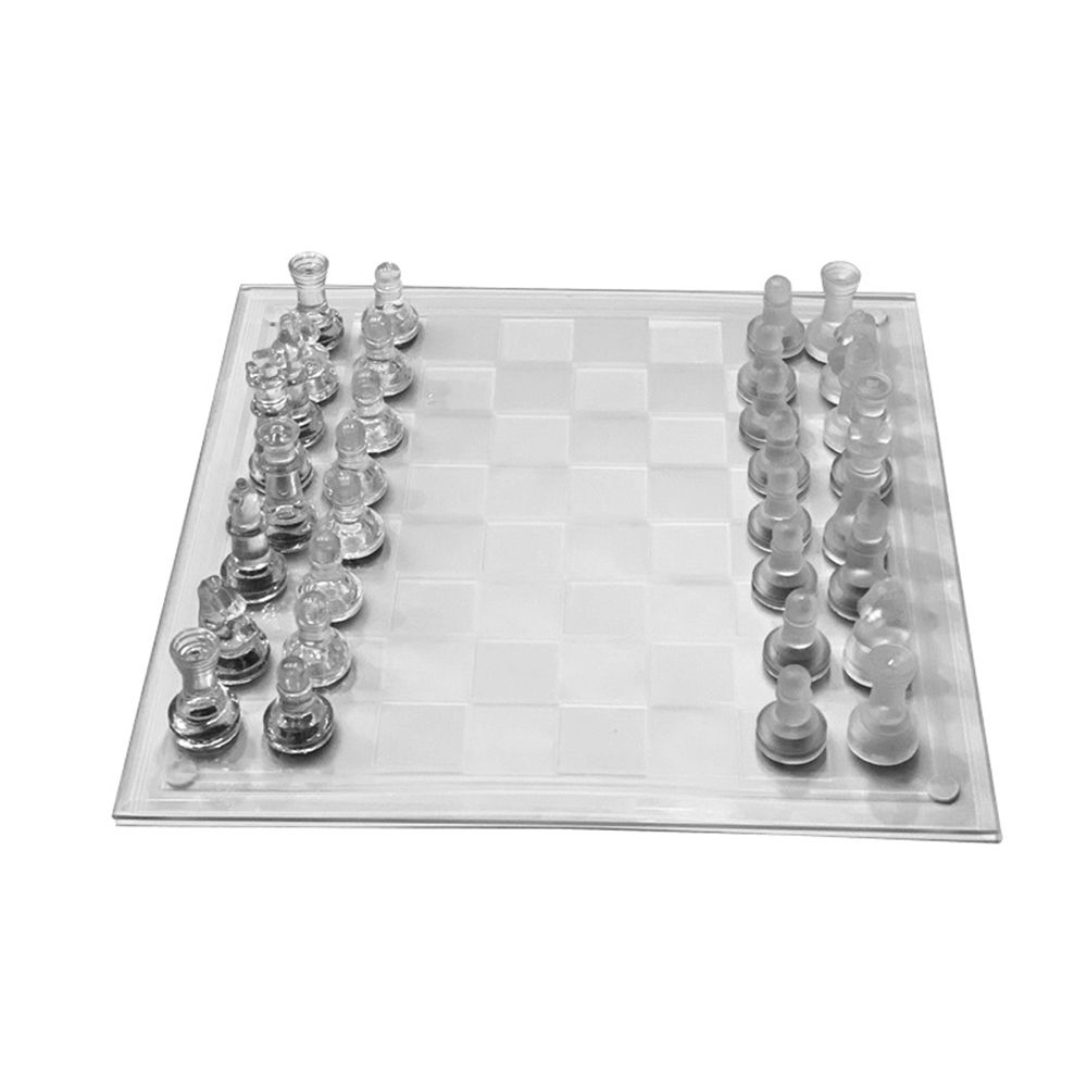 International Glass Chess Set 10 Inch Chess Board And 32
