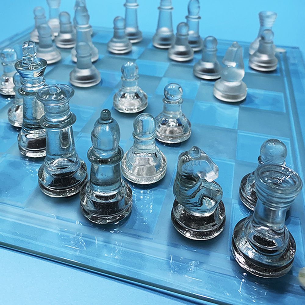 International Glass Chess Set 10 Inch Chess Board And 32