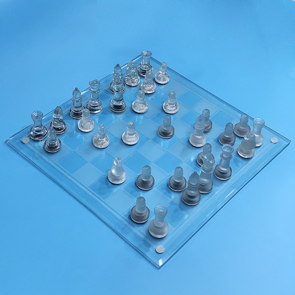 International Glass Chess Set 10 Inch Chess Board And 32