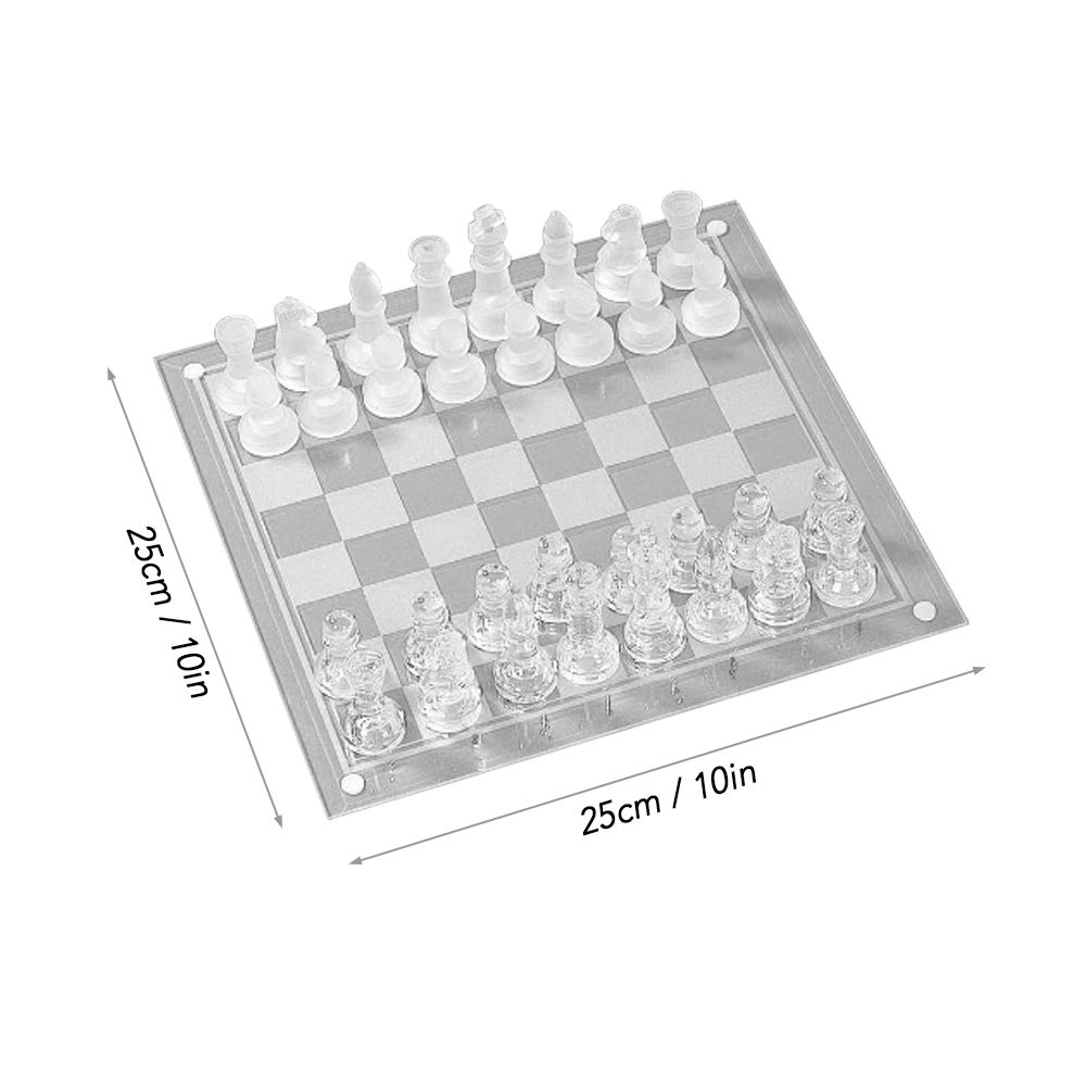 International Glass Chess Set 10 Inch Chess Board And 32