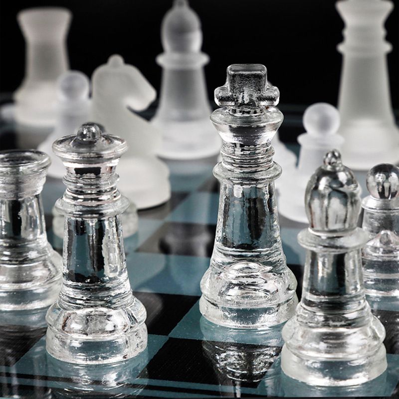 International Glass Chess Set 10 Inch Chess Board And 32