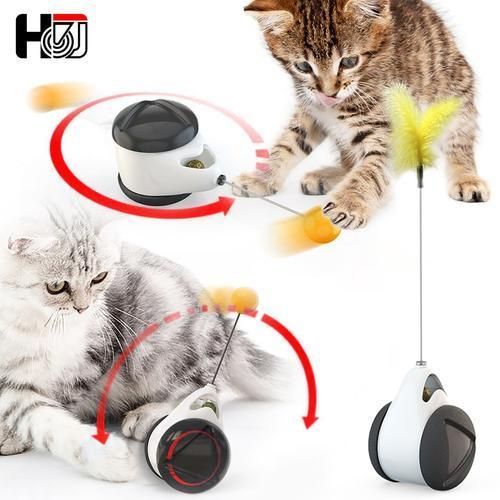 Tumbler Swing Toys For Cats Kitten Interactive Balance Car Cat Chasing Toy With Catnip Funny Pet Products For Dropshipping