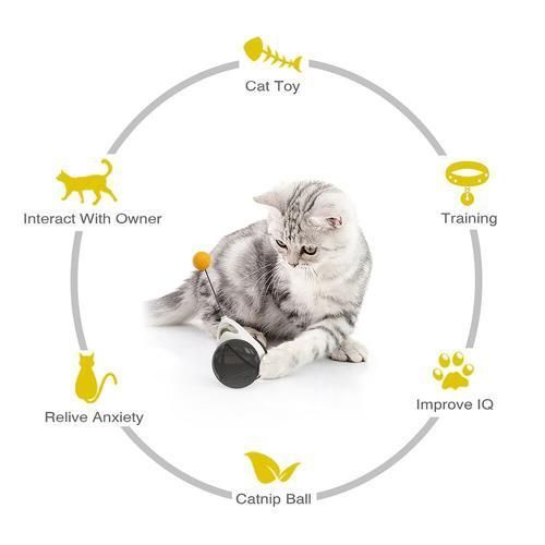 Tumbler Swing Toys For Cats Kitten Interactive Balance Car Cat Chasing Toy With Catnip Funny Pet Products For Dropshipping