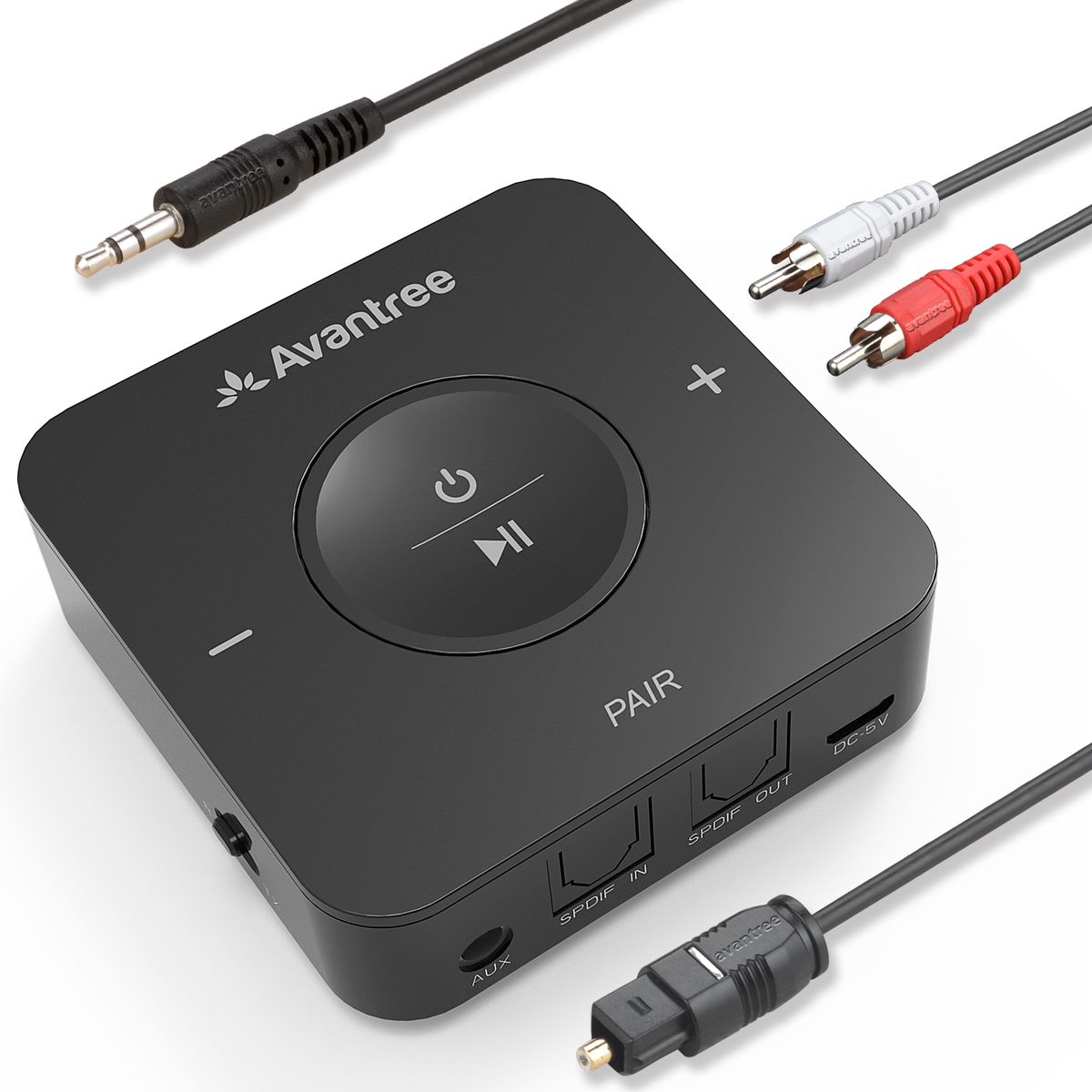 Avantree TC417 Bluetooth Transmitter Receiver For TV, Optical Digital Toslink, Volume Control 3.5mm AUX,A, 20H Play Time