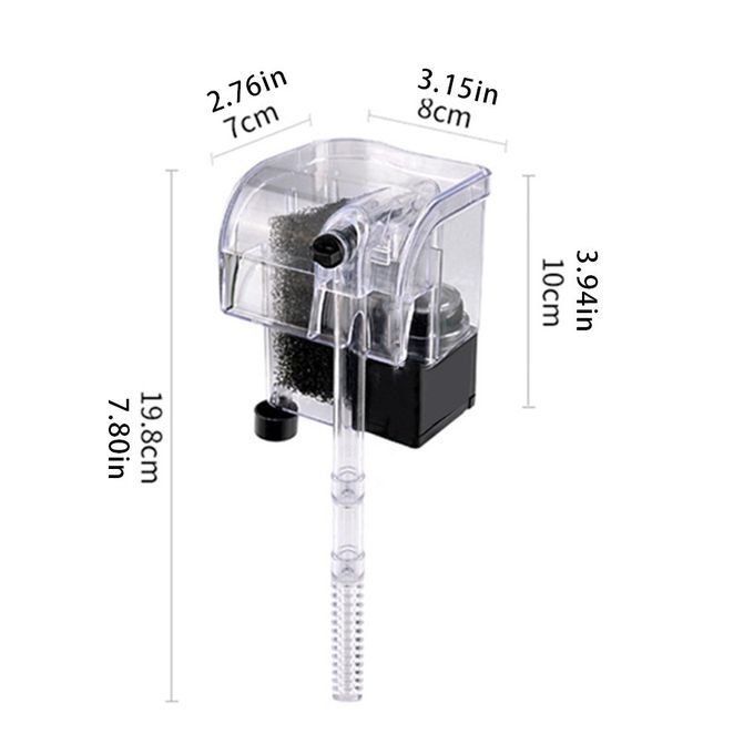 Aquarium Filter Waterfall Aeration Pump Wall Mount Mute