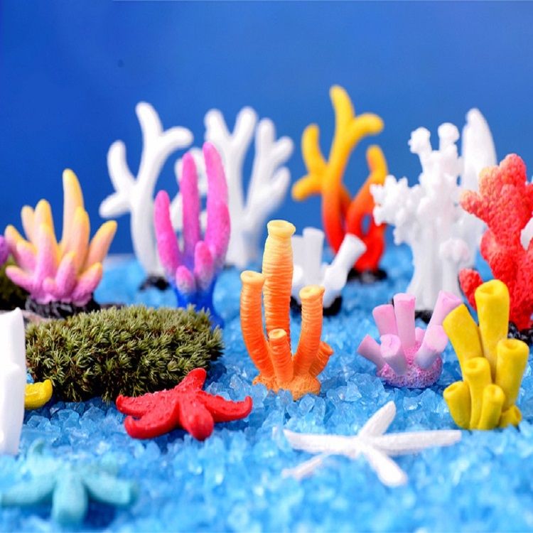10 PCS Simulation Resin Coral , Colour: No. 6 White