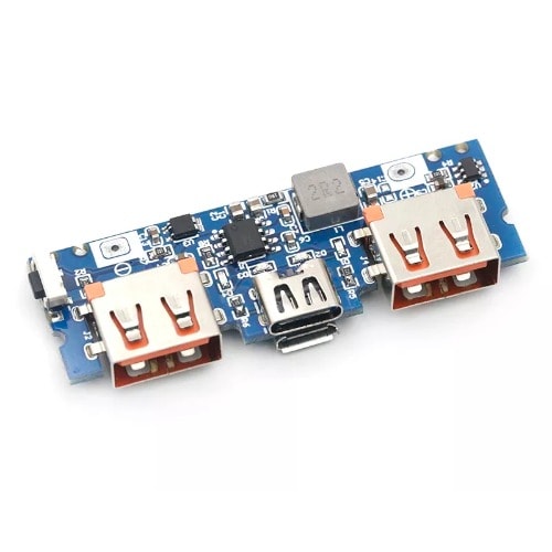 Micro/Type-C Dual USB 18650 Battery Charger Power Bank Module With LED