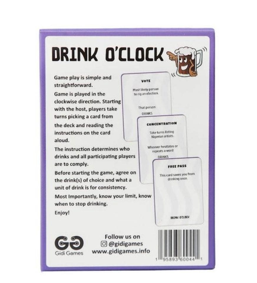 DRINK O'CLOCK(A DRINKING CARD GAME)