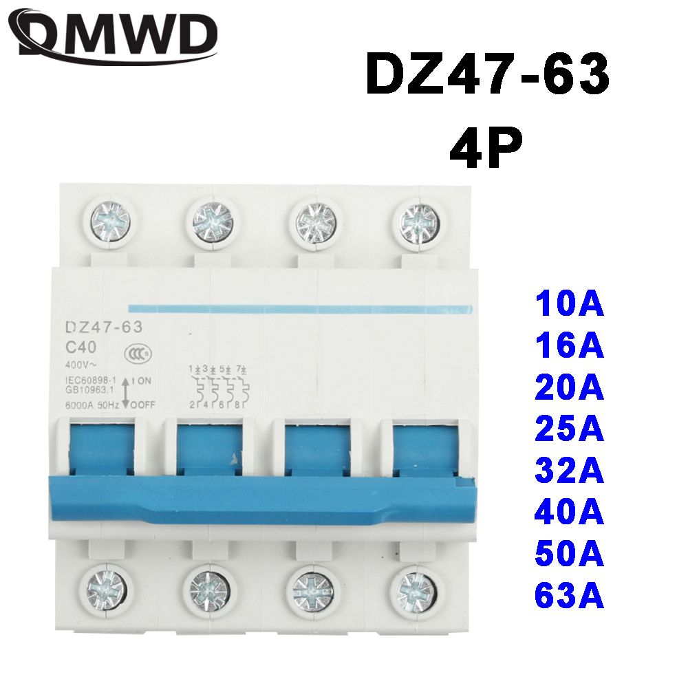 DMWD DZ47-63 10A 4P 16A 20A 25A 32A 40A 50A 63A AC 400V