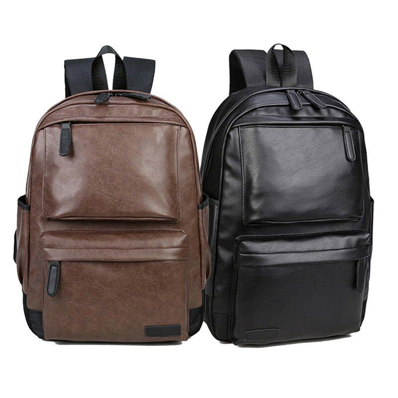Men's Classic Backpack Leather Business Travel Shoulder Bag