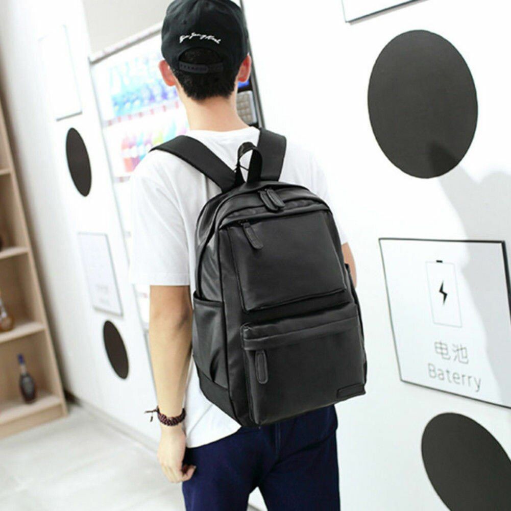 Men's Classic Backpack Leather Business Travel Shoulder Bag