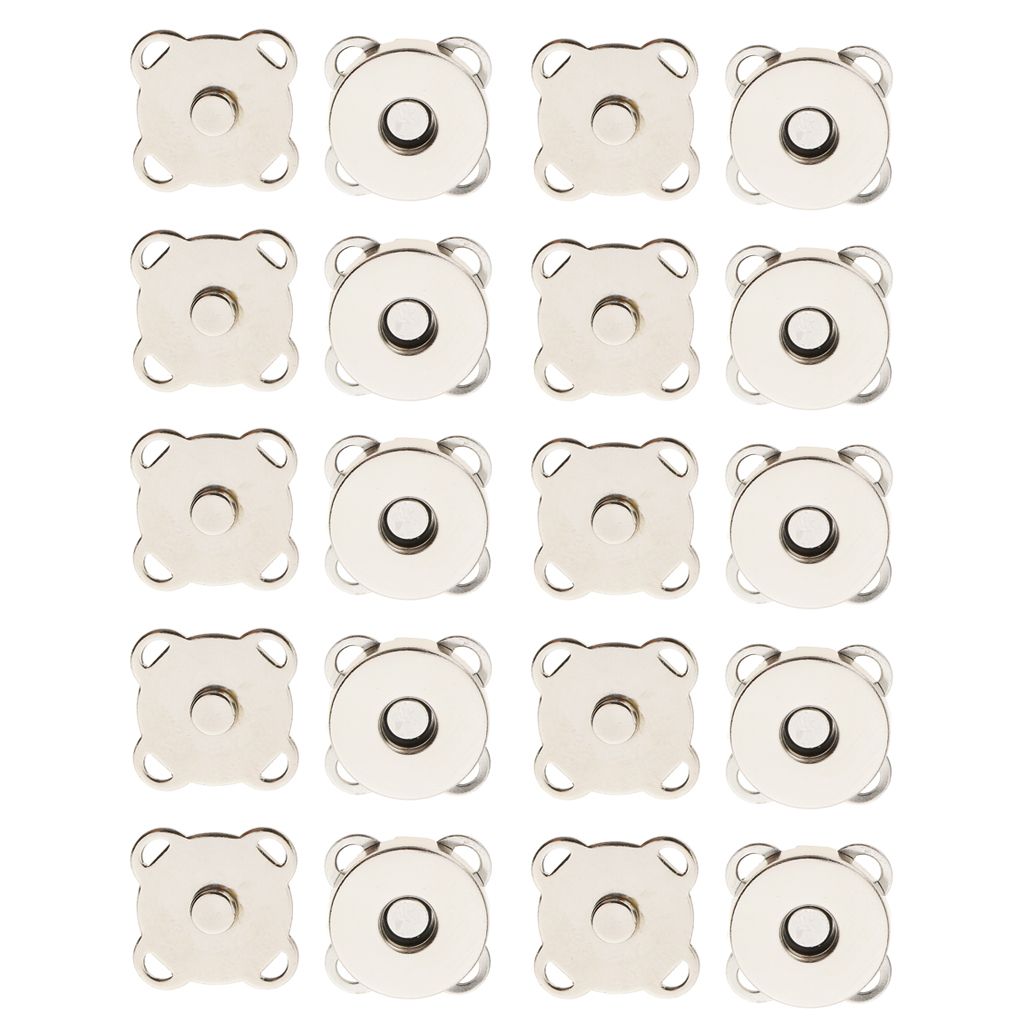 2x10 Sets Sew In Magnetic Bag Clasps For Craft Clothing Bag DIY 14mm