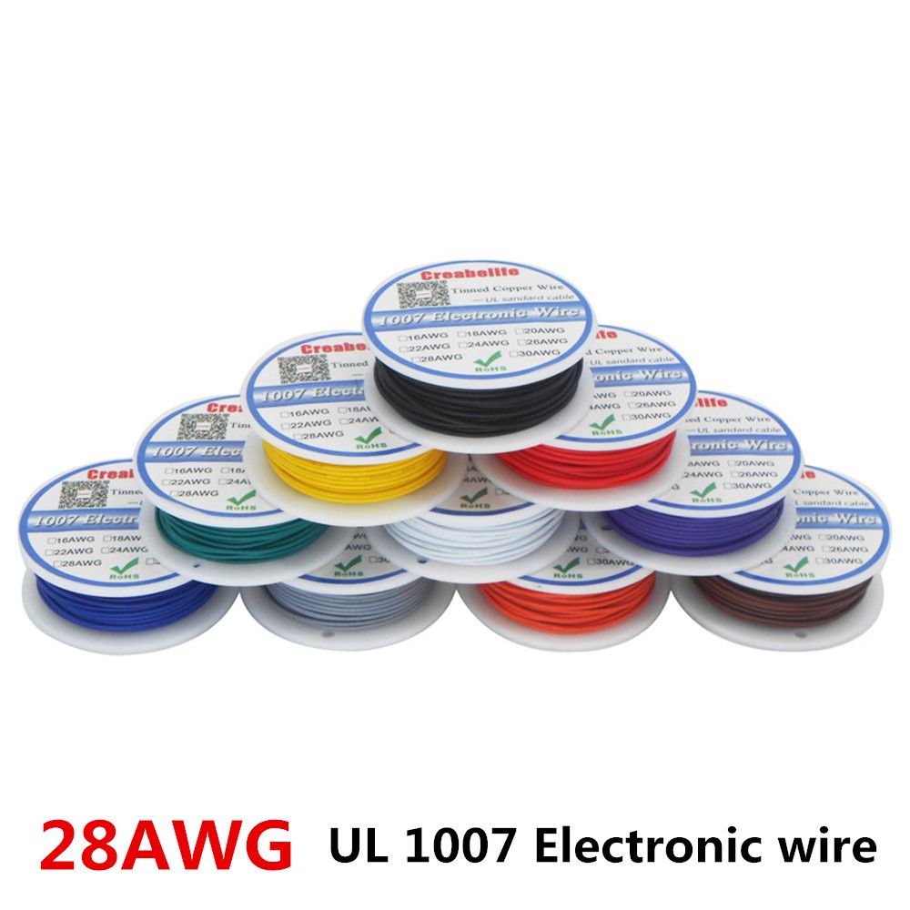 10m Lot UL1007 28AWG 10 Colors Electrical Wire Cable Line