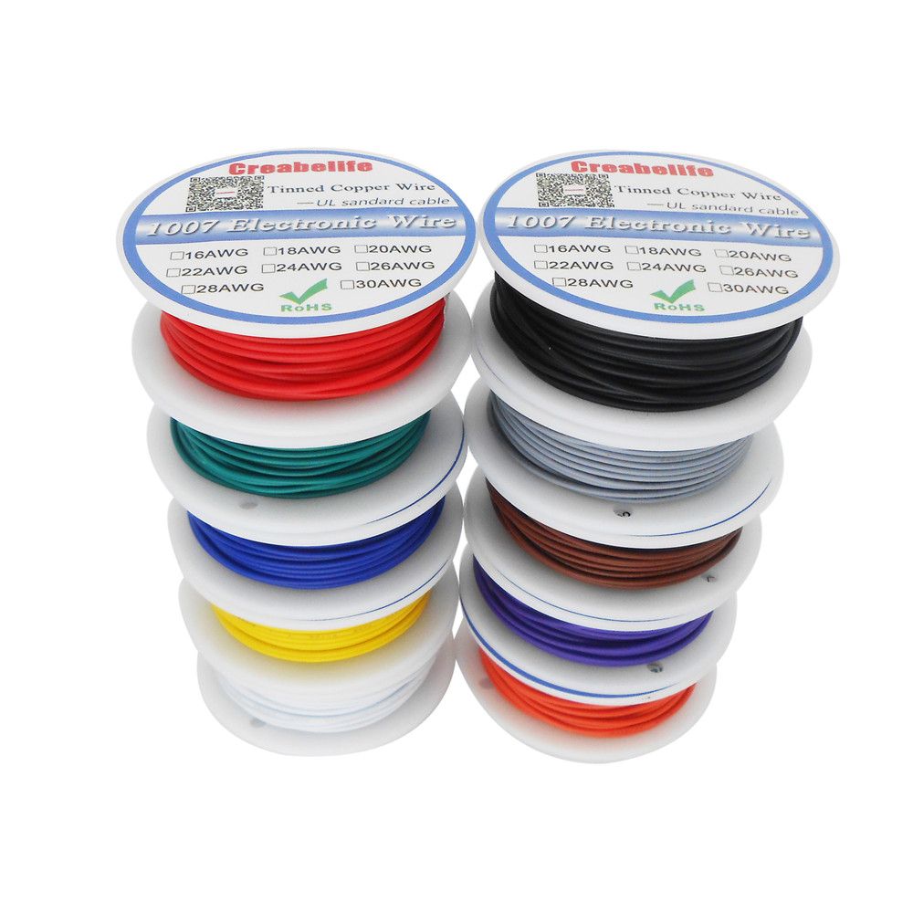 10m Lot UL1007 28AWG 10 Colors Electrical Wire Cable Line