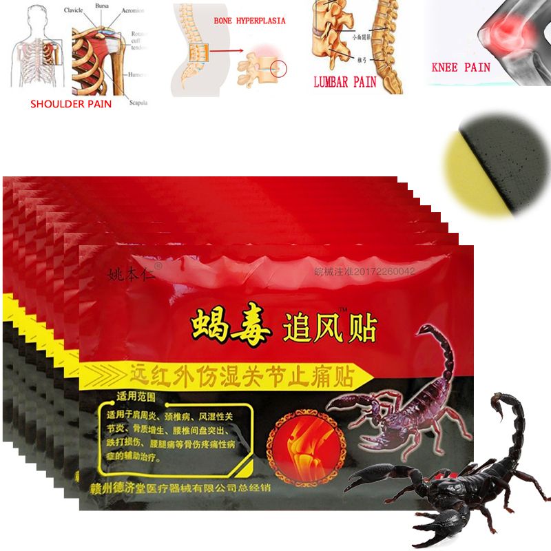 Massager Body Pain Relieving Arthritis Venom Rheumatoid Patch 320Pcs/lot Plaster Lumbar Pain Rheumatoid Medicated Scorpion