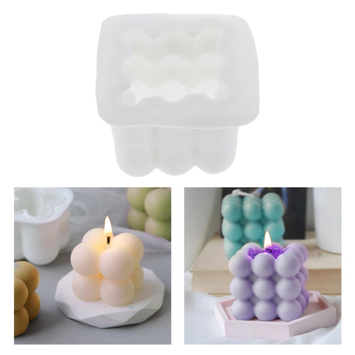 Cube Silicone  DIY Candles  3D Silicone  Soy Wax Candle  Handmade Soap