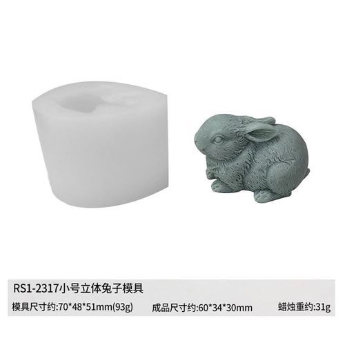 3D Bunny Silicone Candle Mold Lying Rabbit Aromatherapy Chocolate Soap Plaster Resin Mould Candle Making Supplies Home Decor