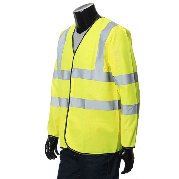 Long Sleeve Safety Waistcoat Jacket W/ Reflective Stripes S S