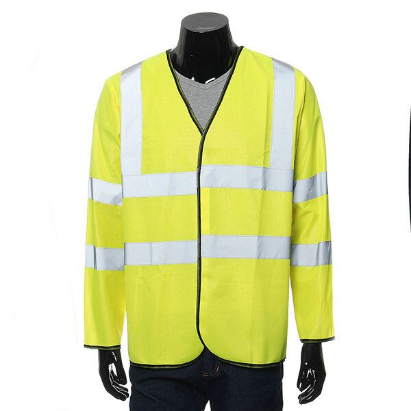 Long Sleeve Safety Waistcoat Jacket W/ Reflective Stripes S S