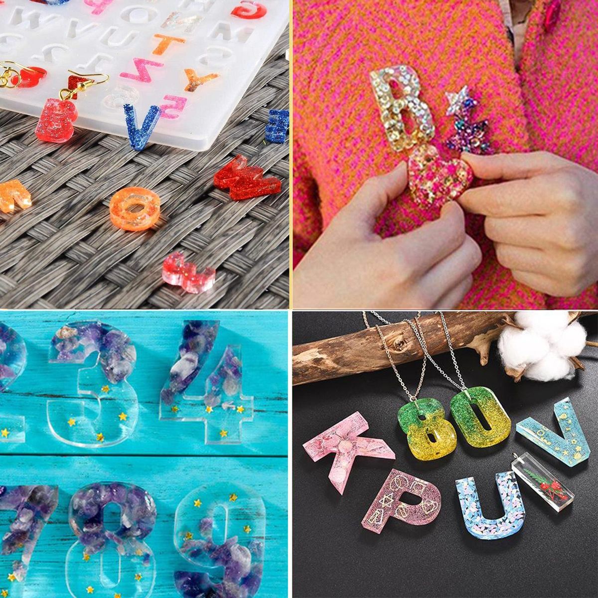 Letter Alphabet Silicone Jewelry Resin Mould Epoxy Resin
