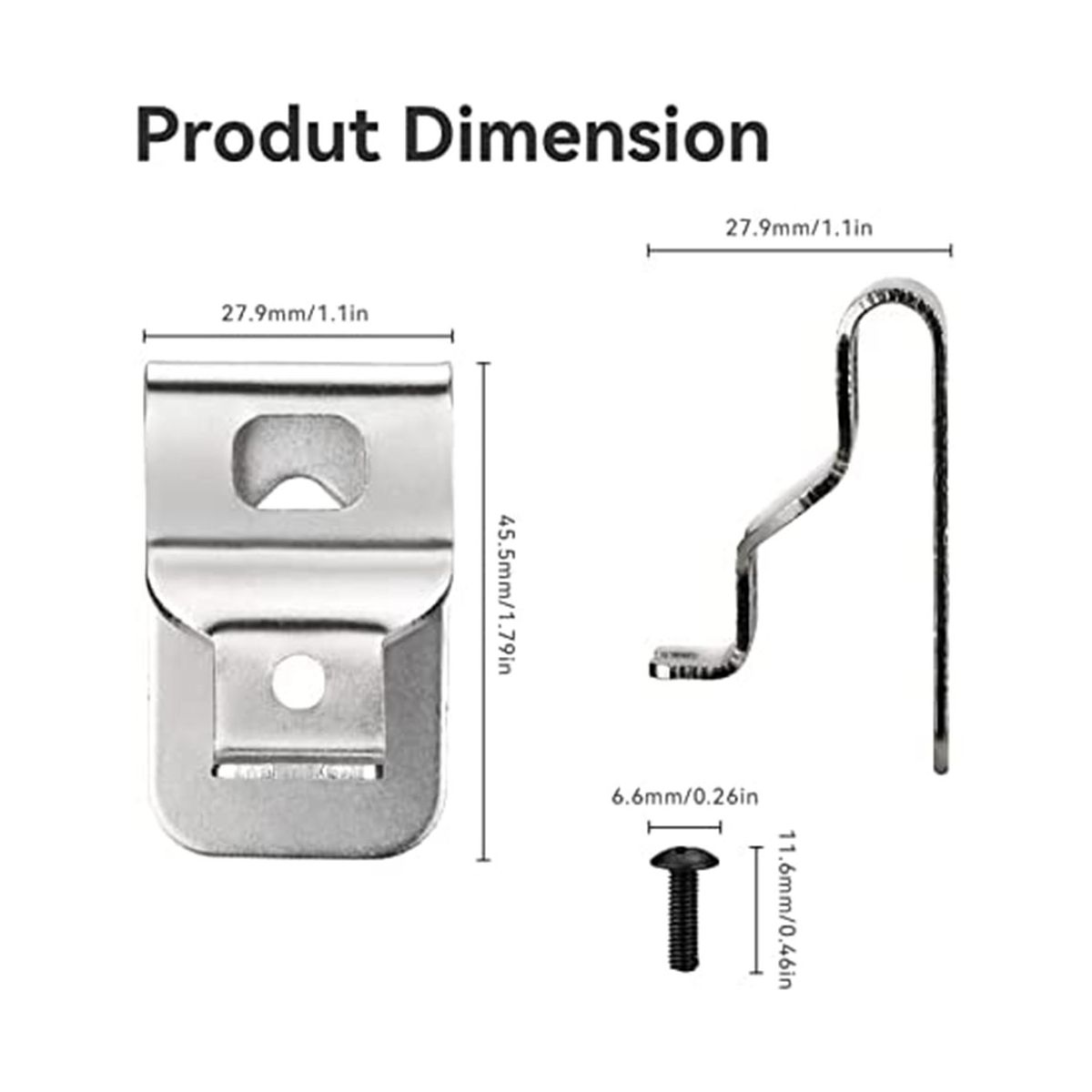 Belt Clip 12Pcs Stainless Steel Drill Tool Clips Hook Kit with Screws for N268241 Fit for 20V Power Tools DCD980 DCD985