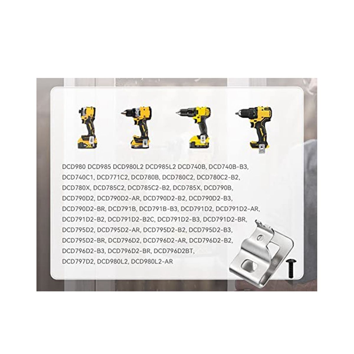 Belt Clip 12Pcs Stainless Steel Drill Tool Clips Hook Kit with Screws for N268241 Fit for 20V Power Tools DCD980 DCD985