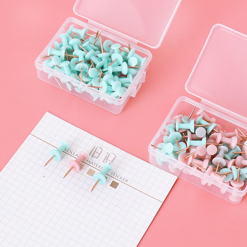 Tutu 50pcs/box Transparent Rose Gold Push Pins Thu