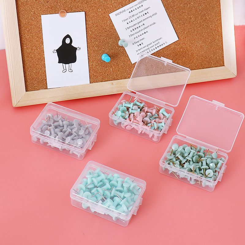 Tutu 50pcs/box Transparent Rose Gold Push Pins Thu