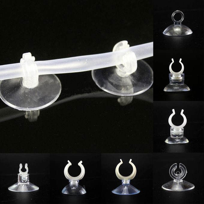10Pcs   Tank Air Line Suction Cup Clips Aquarium Waterpipe Tubing