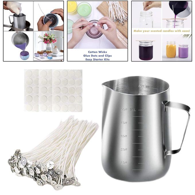 Candle Making Kit Melt Pot Candle Wicks Craft Tools Wick Holder Set 2
