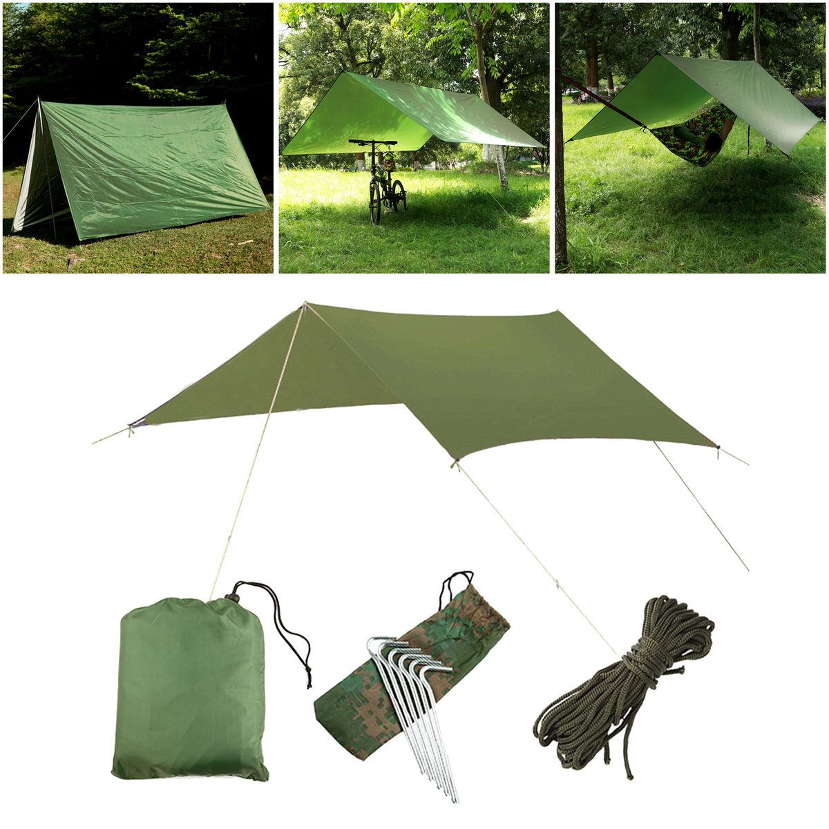 Yard Patio Sunscreen Awning Canopy Shade  Green